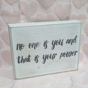 Inspirational Wooden Sign - Neutral White with Black Script